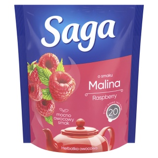 Herbata SAGA, malinowa, 20 torebek, Herbaty, Artykuły spożywcze