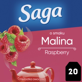 Herbata SAGA, malinowa, 20 torebek, Herbaty, Artykuły spożywcze