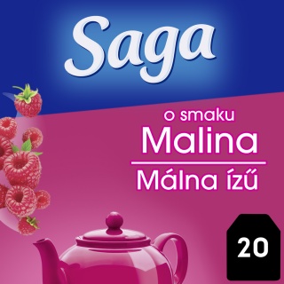 Herbata SAGA, malinowa, 20 torebek, Herbaty, Artykuły spożywcze