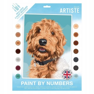 DUŻY ZESTAW DO MALOWANIA PO NUMERACH - ARTISTE - PLAYFUL LABRADOODLE, Zestawy kreatywne, Art. kreatywne