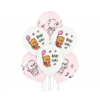 BALONY D11 Cute Baby Girl 3C2S 1C4S 6szt., Balony, Art. na okazje i przyjęcia