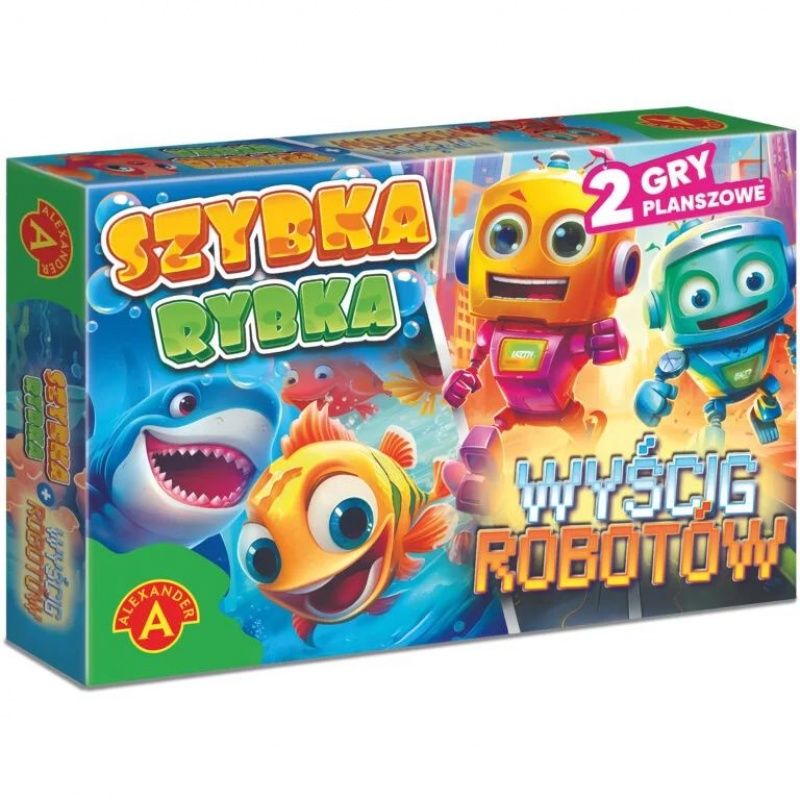RODZINNA GRA PLANSZOWA - SZYBKA RYBKA + WYŚCIG ROBOT&Oacute;W, Planszowe, Gry