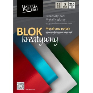 BLOK A4 MIX KART.LUSTRZ.METAL.POŁYSK 210gr.15ark., Podkategoria, Kategoria