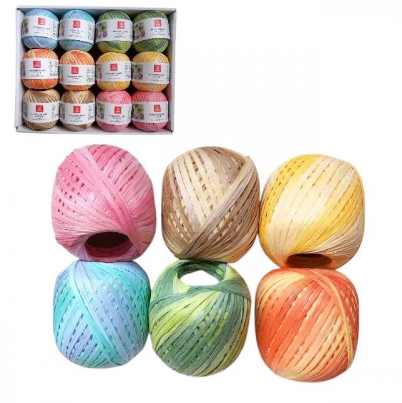 SZNUREK KOLOROWY LK45-1 RAFIA, Sznurki, nici, rzemyki, Art. dekoracyjne i prezentowe