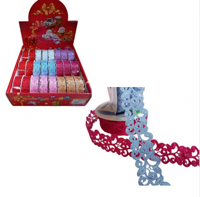 WSTĄŻKA OZDOBNA LK46-4 KORONKA, Wstążki, tasiemki, Art. kreatywne