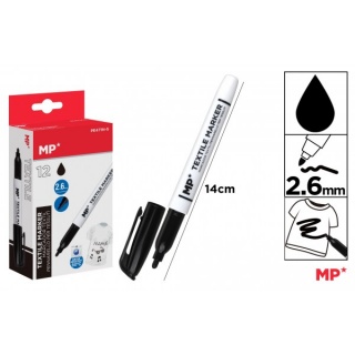 MARKER DO TKANIN CZARNY 2,6MM, Markery permanentne, Art. do pisania i korygowania