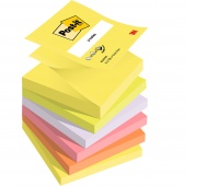 Karteczki samoprzylepne POST-IT Z-Notes, 76x76mm, 6x100 kart., mix kolorów neonowych, Bloczki samoprzylepne, Papier i etykiety