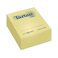 Bloczek samoprzylepny TARTAN, 76x127mm, 12x100 kart, żółty, Bloczki samoprzylepne, Papier i etykiety
