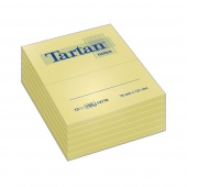Self-adhesive block TARTAN, 76x127mm, 12x100 cards, yellow