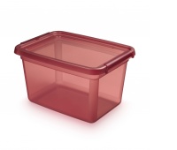 Storage container MOXOM BaseStore Color, 15l, rhubarb, transparent pink, Boxes, Office equipment