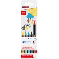 Fine tip pen e-1200 EDDING, 3mm, 5pcs, mix of glitter colors