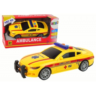 SPORTOWE AUTO AMBULANS ŚW/DŹW ŻÓŁTY NAPĘD, Pojazdy, Zabawki