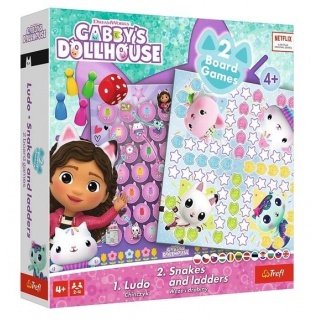 GRA 2W1 CHIŃCZYK WĘŻE I DRABINY GABBYS DOLLHOUSE , Planszowe, Gry