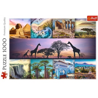 PUZZLE 1000 KOLAŻ AFRYKA, 1000 elementów, Puzzle