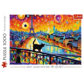 PUZZLE 1000 KOT W PARYŻU , 1000 elementów, Puzzle