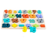 Puzzle drewniane Cyferki 30x22,5x1,5 6405, Drewniane, Zabawki