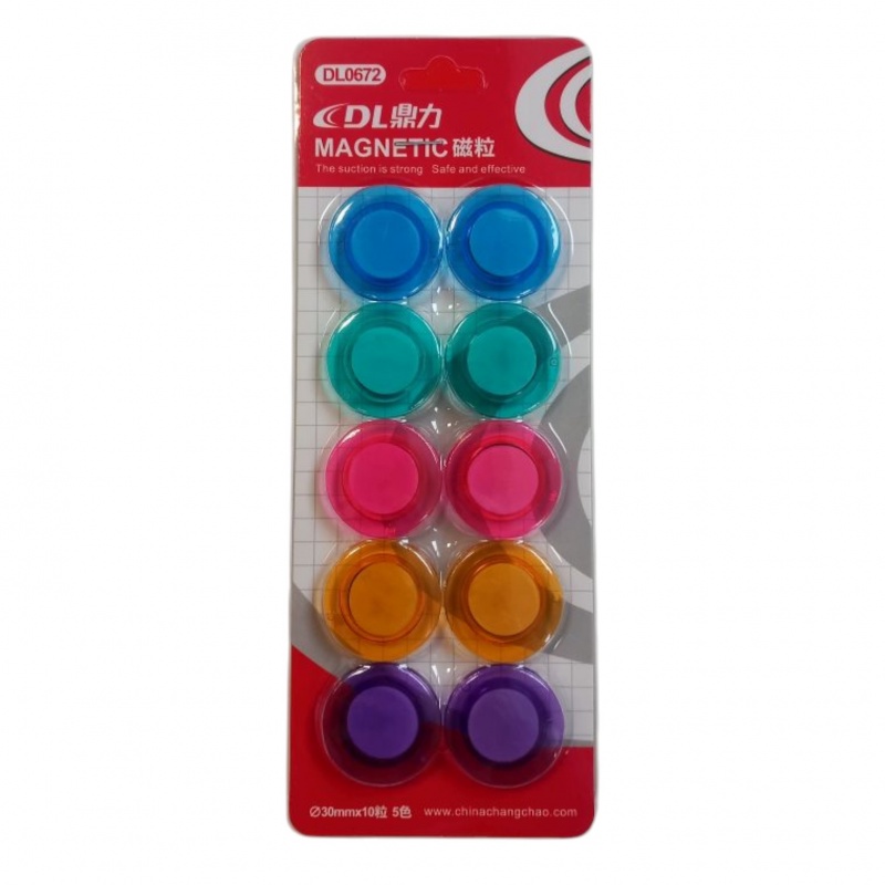 MAGNESY 30mm 10 szt., Magnesy, gąbki, spraye do tablic, Prezentacja