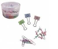 KOMPLET BIUROWY SPINACZE KLIPY PASTEL, Zestawy, Galanteria biurowa