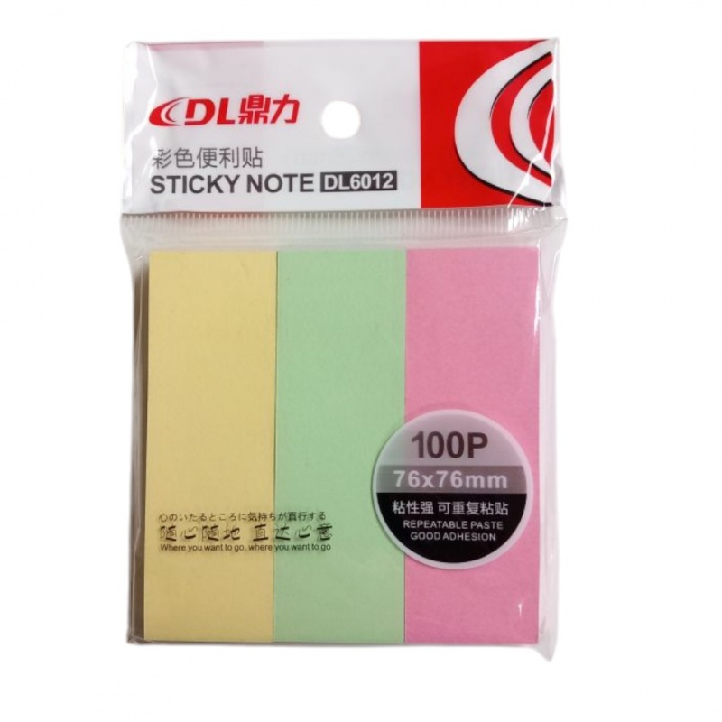 KARTECZKI SAMOPRZYLEPNE 3szt 25x76 3KOLORY, Karteczki samoprzylepne, Galanteria papiernicza