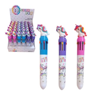 DŁUGOPIS 10 KOLOROWY PONY, Długopisy automatyczne, Art. do pisania i korygowania