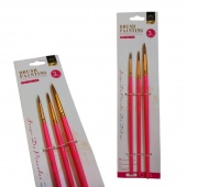 PĘDZLE 102 OKRĄGŁE KOMPLET 3 szt, Pędzle, Plastyka