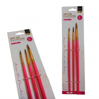 PĘDZLE 102 OKRĄGŁE KOMPLET 3 szt, Pędzle, Plastyka