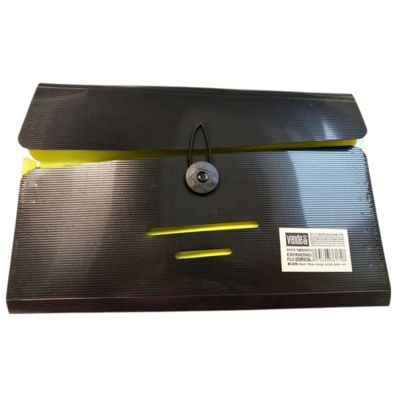 TECZKA B5 12 PRZEGR&Oacute;DEK CZARNA 9367, Teczki ofertowe i harmonijkowe, Organizacja dokument&oacute;w