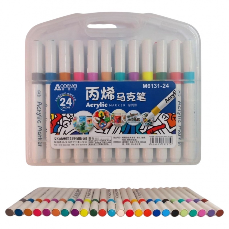 PISAKI AKRYLOWE 24 kolory, Flamastry, Plastyka