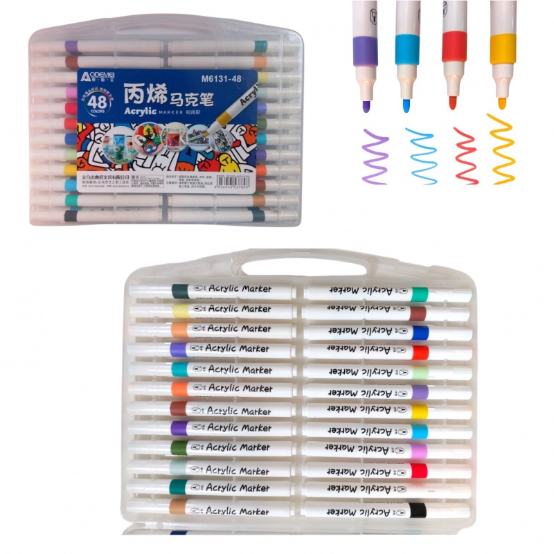 PISAKI AKRYLOWE 48 kolor&oacute;w, Flamastry, Plastyka