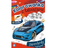 KOLOROWANKA Z TATUAŻEM SAMOCHODY WYŚCIGOWE, Kolorowanki, Książeczki