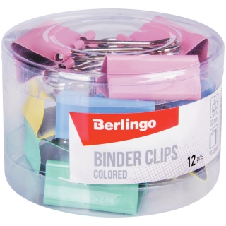 BERLINGO KLIPY 32MM.PASTELOWE /12/, Klipy, Galanteria biurowa