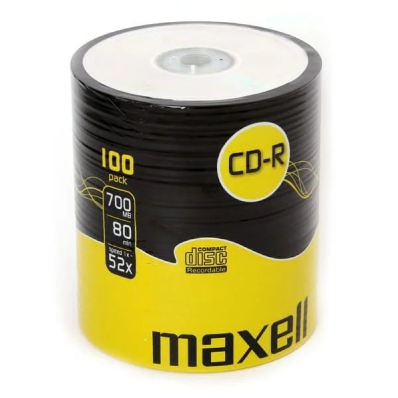 PŁYTY CD-R 80 MAXELL 700MB X52 SPINDL 100szt., Nośniki danych, Akcesoria komputerowe