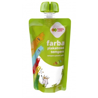 FARBA PLAKATOWA TEMPERA 100ml BIAŁA HAPPY COLOR, Farby, Plastyka