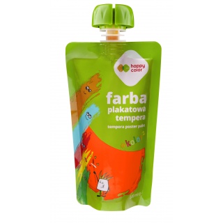 FARBA PLAKATOWA TEMPERA 100ml NEON POMARAŃCZOWY HAPPY COLOR, Farby, Plastyka