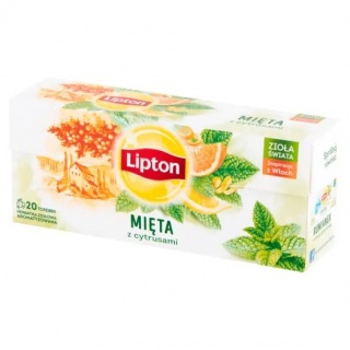 HERBATA LIPTON MIĘTA Z CYTRUSAMI, 20 T, Herbata, Art. spożywcze