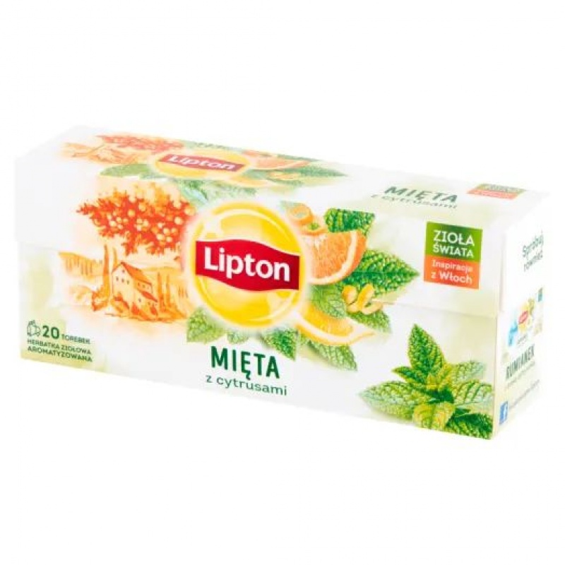 HERBATA LIPTON MIĘTA Z CYTRUSAMI, 20 T, Herbata, Art. spożywcze