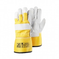 Rękawice RS ALASKA, ocieplane, typu doker, rozm.10, żółto-białe, Rękawice, Ochrona indywidualna