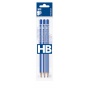 Wooden pencil ICO Signetta, HB, triangular, 3pcs, pendant, blue
