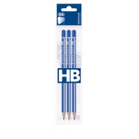 Ołówek drewniany ICO Signetta, HB, trójkątny, 3 szt., zawieszka, niebieski, Ołówki, Artykuły do pisania i korygowania