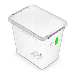 Pojemnik antybakteryjny MOXOM Antibacterial, 30l, transparentny, Pudła, Wyposażenie biura