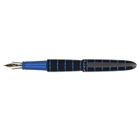 Fountain pen DIPLOMAT Elox Ring, M, 14ct, black/blue