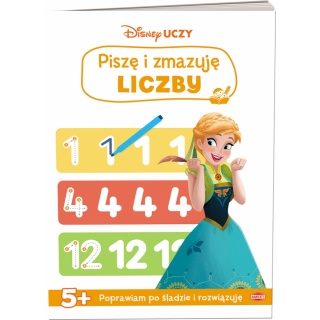 DISNEY UCZY KRAINA LODU PISZĘ I ZMAZUJĘ LICZBY, Edukacyjne, Książeczki