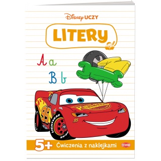 DISNEY UCZY AUTA ĆWICZENIA Z NAKLEJKAMI LITERY, Edukacyjne, Książeczki