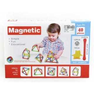 KLOCKI MAGNETYCZNE 40 EL. BKLO23995, Klocki, Zabawki