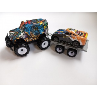 AUTO JEEP Z LAWETĄ 2444, Pojazdy, Zabawki