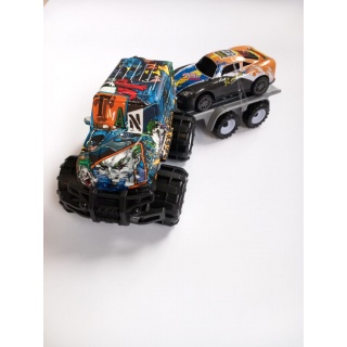 AUTO JEEP Z LAWETĄ 2444, Pojazdy, Zabawki