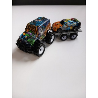 AUTO JEEP Z LAWETĄ 2444, Pojazdy, Zabawki