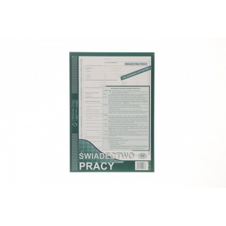 ŚWIADECTWO PRACY A4, Druki akcydensowe, Galanteria papiernicza