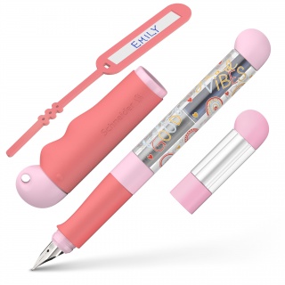 Pióro wieczne SCHNEIDER Base Kid, L, etui, różowo-czerwone, Pióra, Artykuły do pisania i korygowania