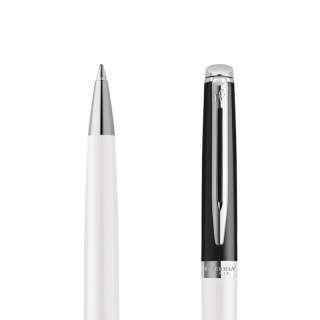 Długopis WatermaHMSPH24 BLACK WHITE CT BP M BLU GB, Długopisy, Art. do pisania i korygowania